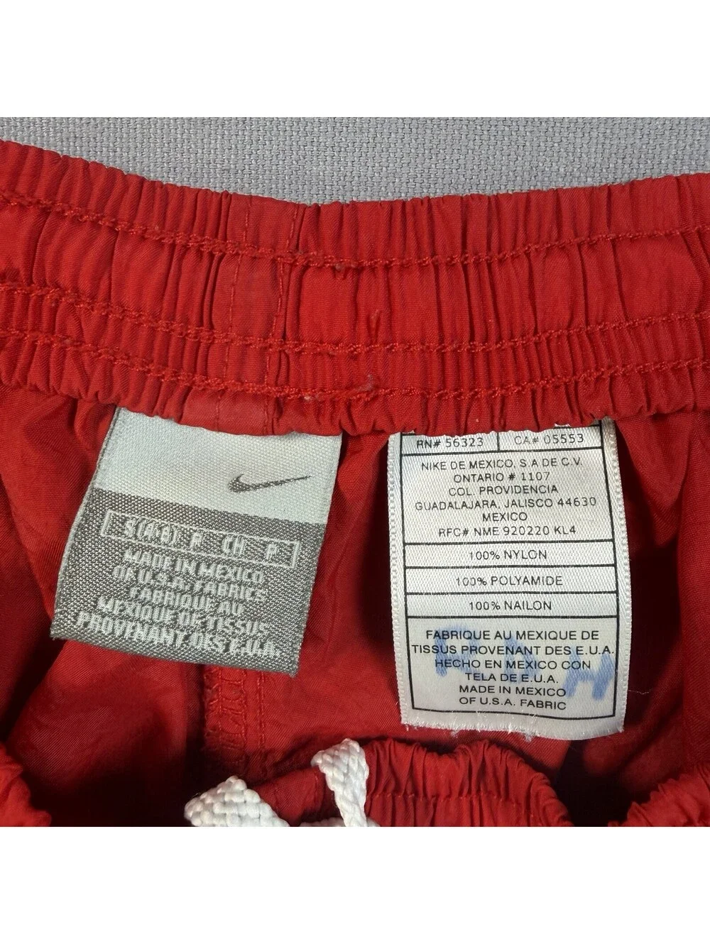 VTG 90s Nike Nylon Swim Trunks Red Drawstring Shorts Mens M EUC Y2K
